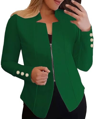 Generisch Damen Blazer Business Strickjacke Langarm Jacke Lässiger Kurz Geschnittener Büro Blazer Blazer Sakko Einfarbig Revers Geschäft Büro Jacke Kurz Crop Jacke Damen Blazer Damen Lila Flieder