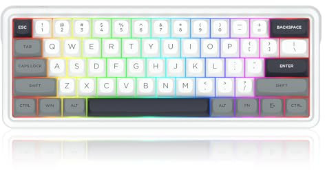 Redragon K722 PRO Tastiera Wireless Gasket RGB 60%, Meccanica Hot-Swap 60%, Tappi PBT Rotondi, US Layout