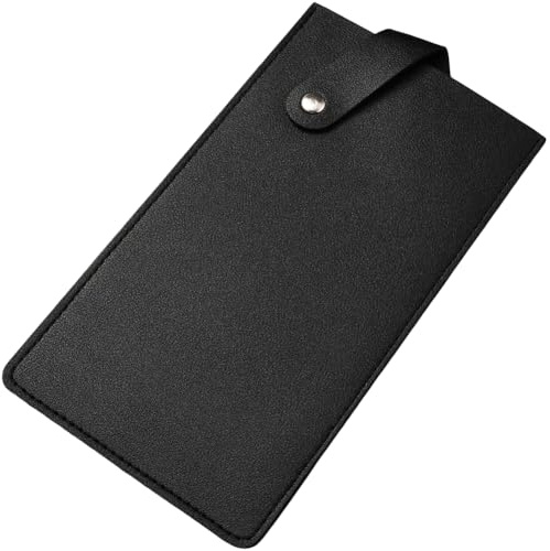 CALFOVERA Funda Protectora Ancha de Cuero Sintético Negro para Tijeras de Carnicero, Resistente Al Agua, Universal, Duradera, con Cierre A Presión para Cocina, Barbacoa Al Aire Libre.