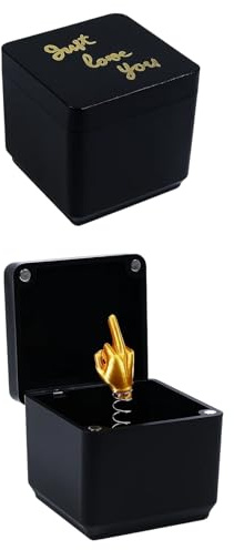 Mittelfinger Überraschungsgeschenkbox, Stinkefinger Geschenk für Erwachsene, Lustiges Nerviges Geschenk für Büro und Party, 5x5x5 cm