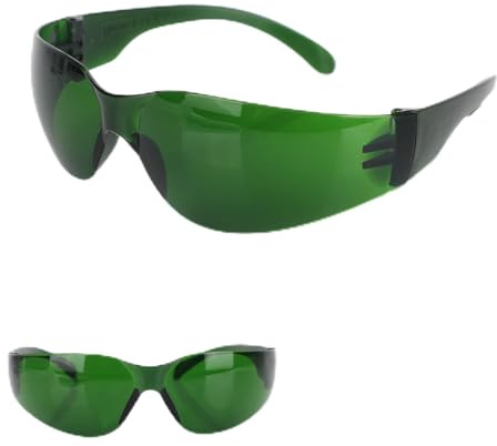 Fukaisu 2uds Gafas de Bloqueo de Luz Roja, Gafa Protección Ocular para Gafa Bronceado 200-2000nm Gafas Seguridad Bloqueo para Luz Roja y Infrarroja Cercana Sesiones (Verde)