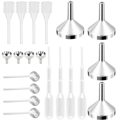 20 Stück Aluminium Mini Trichter Metall Set, Kleine Trichter Für Küche Und Injektion, Metall Set Mit Langlebiger Konstruktion, Geeignet für die Füllung von Flaschen, Glitter Pulver, Handwerk, Lösungen