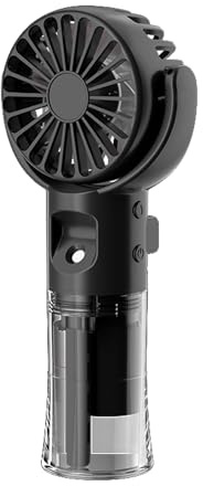 Berelin Ventilatore portatile con nebulizzatore d'acqua, mini ventilatore portatile ricaricabile USB con 4 velocità, potente ventilatore portatile silenzioso per esterni, viaggi, ufficio, scuola