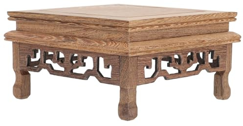 IWOWHERO Piedistallo Decorativo in Legno di Acacia per Vaso di Fiori Grande, Supporto Espositivo per Fioriera da Balcone e Uso Domestico, Base Stabile per Piante e Oggetti D’Arte