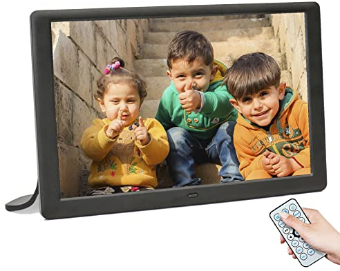 10.1 inch Digital Photo Picture Frame 1280x800 IPS Display with Photo Music Video Player Calendar Alarm, Auto Power On/Off, Wall Mountable with Remote, Gift for Family & Friends