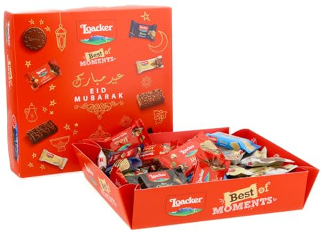 Loacker Mezcla «Best of Moments» (400 g). Mezcla de mini gofres y especialidades de chocolate con avellana, vainilla, coco. Mezcla de chocolate. Caja de fiesta o para aperitivos
