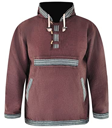 virblatt Pull Baja Homme Sweat a Capuche Baja Mexicain Baja Hoodie Sphärenhaft brxl - Marron - Taille XL