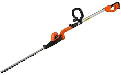 Yard Force - Cortasetos telescópicos inalámbricos de 20 V con cabeza ajustable, longitud de corte 41 cm, batería de iones de litio y cargador LH C41A