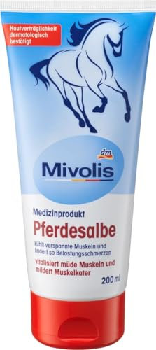 Mivolis Pferdesalbe - Kühlt verspannte Muskeln und lindert so Belastungsschmerzen - Vitalisiert müde Muskeln und mildert Muskelkater - 200 ml