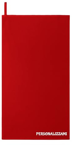 Asciugamano Microfibra Personalizzato con Nome con Elastico, Asciugamano Palestra Leggero Rapida Asciugatura per Panca Palestra Telo Tennis Padel Piscina Asciugamani Bagno da Viaggio (Rosso 70x120cm)
