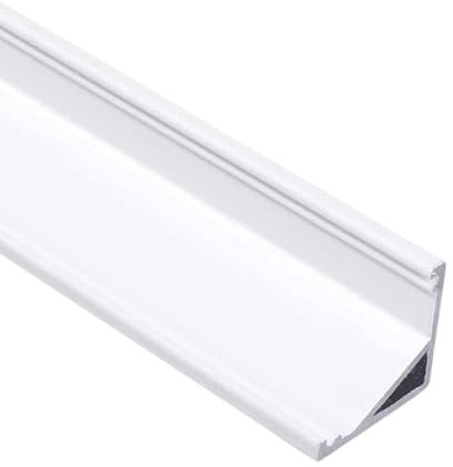 CABI (CA) Eckprofil Aluminium 2m | Innen-Eckleiste für Led Streifen bis 10mm Breite | Eck-Profil + Acryl Abdeckung milchig-weiß (opal) + Endkappen |Aluprofil belastbar (weiß, 5 x 2m)
