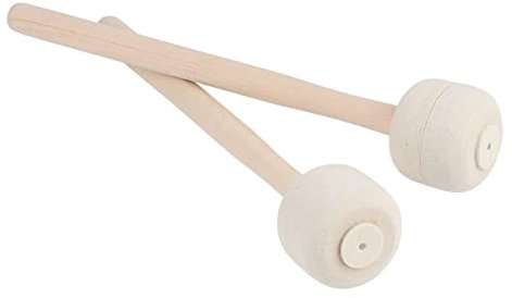 Bacchette per Batteria, 2 Martelli per Bastone di Lana Martello con Bastone di Legno e Testa in Feltro di Lana, Accessori per Strumenti a Precussione con Manico in Legno