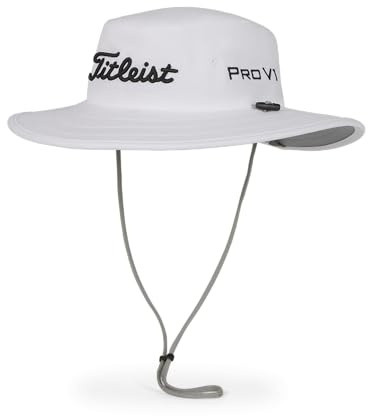 Titleist Men's Tour Aussie Golf Hat, White/Black