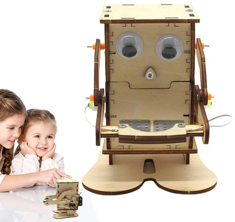 PRIMUZ Jouet d'assemblage de Robot, kit de Construction de Robot à Monter soi-même,Robot Mangeant des tirelires - Robot Mangeant des pièces de Monnaie à Assembler soi-même, Kit d'expérimentation