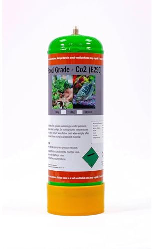 Food Grade CO2 E290 Disposable Gas Bottle, 2.2L, for Hydroponics and Aquarium