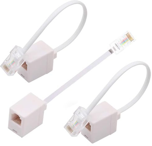 Zguziji 3 PackTelephone RJ11 6P4C Female to Ethernet RJ45 8P8C,RJ45 to RJ11 Converter Adapter Connector M/F Cable