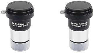 Juego de 2 lentes Barlow de cuerpo de metal 3X para oculares telescópicos de 1.25 pulgadas, 31.7 mm M42
