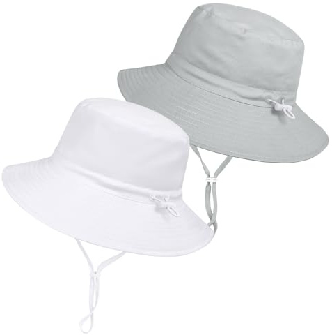 Baby Toddler Sun Hat,Boys Girls Bucket Hat for Kids UPF 50+ Sun Protective Child Summer Beach Hats 0-6 Months