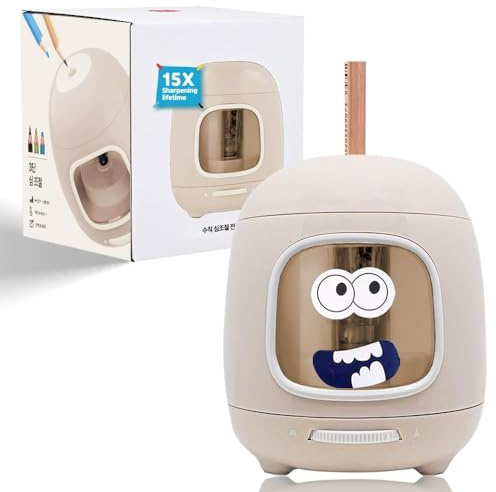 Electric Pencil sharpener,2 Years Warranty,Battery/2A USB Powered,5000 Times for Blade,Suitable for 6.5-8mm Pencil Sharpener,Automatic Pencil Sharpeners for Kids,School, Home, Office, Classroom (Grey)