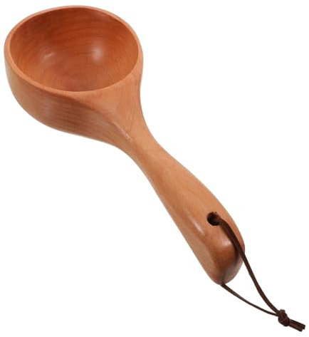 Cabilock Louche En Pour Sauna Cuillère à Eau Ergonomique De Hêtre Design Pratique Ustensile Cuisine Utilisation Quotidienne 1 Pièce