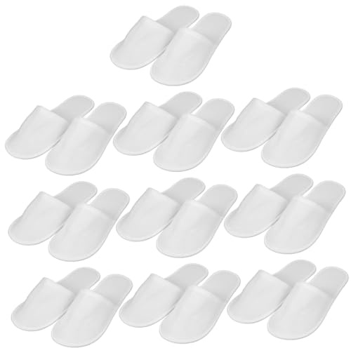 BAZEITFLOW 10 pantofole usa e getta Hotel antiscivolo per ospiti e viaggi comode e portatili colore bianco