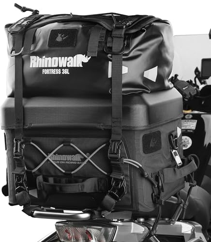 Rhinowalk motorcykel-bakväska, modulär kombination väskset (MFT2307) – hårt skal fodral (MFT2305) vattentät 36 liter mjuk väska (MFT2308) för flexibel förvaring