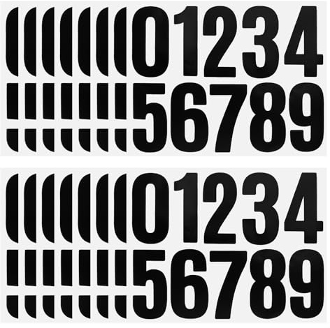 Números Adhesivos Grandes, Wozzies 160 pcs Pegatinas de Numéricas 0 ai 9, Pegatinas para Casas de 10cm, Vinilo Numeros Adhesivos de Negros para Puertas, Ventanas, Coches y Exterior