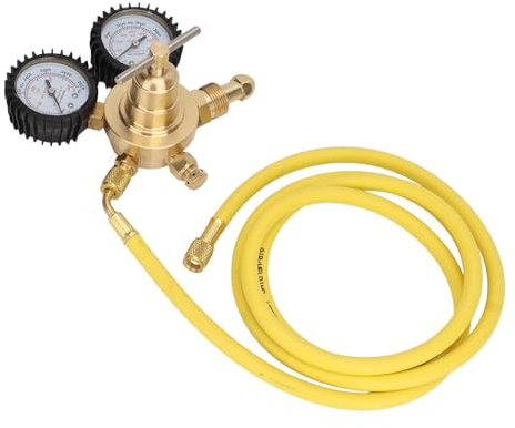 BONKZEBU Nitrogen Pressure Regulator Test Kit, Mässing Inlopp Utlopp Anslutning med 200 Cm Slang, Kväve Regulator, Nitrogen Gas Regulator, CGA580 Inloppsgänga Nitrogen