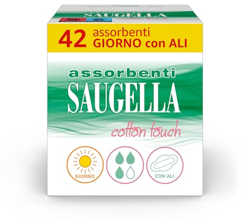 Saugella Assorbenti Cotton Touch Giorno con Ali, 42 Pezzi