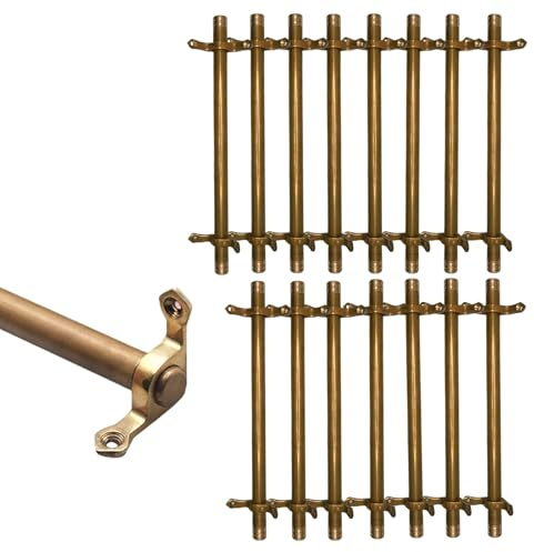 Säkringsstång i mässing för trappmattor, 3/5/13/15-pack, halkfri och hållbar, enkel gör-det-själv-installation för hotell/konstgalleri (15 st, 56 cm (22 tum))