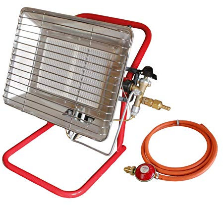 INTERGAS Portable Propane Gas Heater – Adjustable 2.2–4.4kW LPG Heater with Regulator & Hose – Ideal for Workshop, Garage, or Outdoor Use (Pedestal)