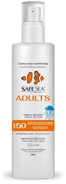 SAFE SEA - Spray Solar Protege la Piel de la Picadura de Medusas SPF 50 - Fórmula Vegana - Muy Resistente al Agua con Alta Protección Solar para Adultos - Adaptado a Pieles Sensibles - Formato 100 ml