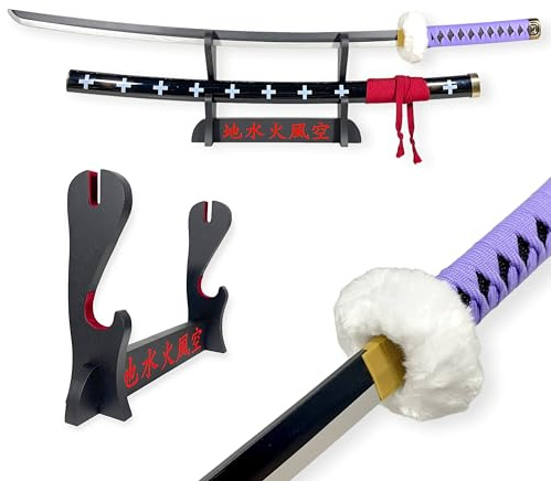 FEENOMENN One Piece - Zoro Katana Replica Hoja de Madera - KIKOKU (Violeta)