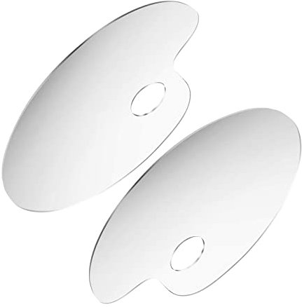 2 Stück Klare Acryl Malpalette, Oval Art Palette Mit Daumenloch, Kunstpalette Mischpalette, Farbmischpalette Für DIY Kunst Handwerk Malerei 25X15cm