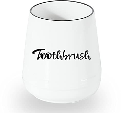 LEETOYI Porcelain Toothbrush Holder for Bathroom Vanity and Countertop, Brushing Holder Easy to Clean (White)