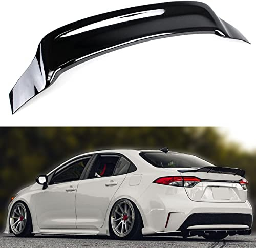 Painted Gloss Black R Style Duckbill Highkick Trunk Lid Spoiler Wing Compatible with 2020-2024 Toyota Corolla 4 Door Sedan