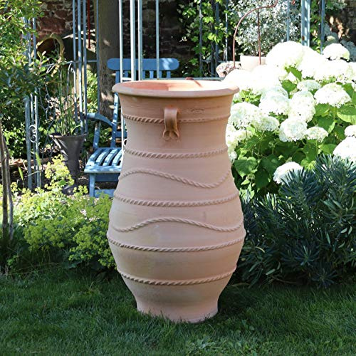 Palatina Werkstatt Handgefertigte Terracotta Amphore Cistus, frostfestes Pflanzgefäß für Garten und Terrasse (100cm)