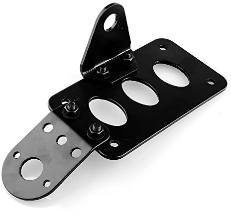 Support Plaque LAT¨¦Rale Moto Support de Plaque deportee Support de Plaque D'immatriculation de Moto, Support de Feu Arri¨¨re de Direction LAT¨¦Rale en Aluminium, Support en