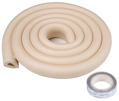 U Shape Edge Protectors for Glass Coffee Table,Foam Baby Proofing Safety Bumper Guard Strip,Corner Protectors for Kids,Extra Thick,Suitable for Furniture Fireplace,6.5 Ft/2m (Beige)