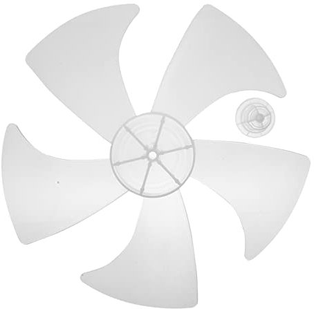 DOITOOL 14 Inch Fan B/lade Replacement Universal Plastic Standing Fan B/lade 5 Leaves with Nut Cover Table Fanner Leaves - Easy to Install