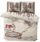 Visaggio Bettwäsche Mikrofaser 135x200 cm Beige Braun Rot Karte Northward Bettbezug Garnitur Set