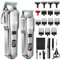 VGR Haarschneider und Trimmer Set für Männer Professional, T-Blade Zero Gapped Bart Trimmer, Schnur/Akku Haarschnitt Kit für Friseure, wiederaufladbare LED-Anzeige, Vatertag Geschenke