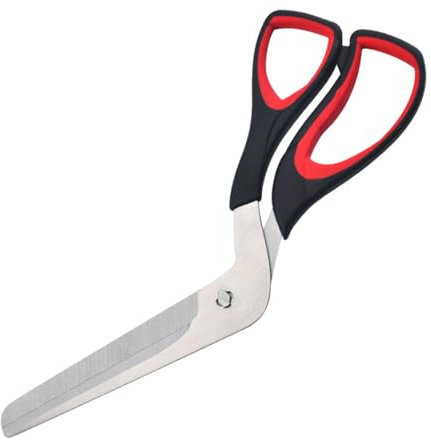TNSRAY Forbici per Pizza, Confezione Alimentare e Impugnatura Morbida,Tagliapizza con Lama Affilata in Acciaio Inossidabile per Uso Forbici da Cucina Multifunzionali, 27 CM, Nero/Rosso