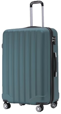 BEIBYE TSA-Schloß 2080 Gepäck Zwillingsrollen Reisekoffer Koffer Trolley Hartschale Dehnungsfuge (Dunkelgreen, L)