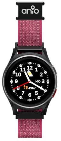 ANIO 6 Smartwatch für Kinder, GPS und Telefonfunktion, Dt. Hersteller, Datenschutz und -Telefonsupport, Lange AKKU-Laufzeit, SOS, Telekom SIM-Karte 30€ Amazon-Gutschein nach Registrierung (Hibiscus)