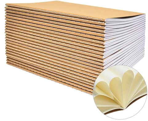 YBCPACK Kraftanteckningsbok A5 Dotted, set med 20 anteckningsböcker, prickigt anteckningsblock med 60 sidor (30 ark), anteckningsblock för kontor, skola och resor (21 x 14 cm)