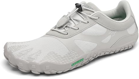 SAGUARO Barefoot Hombre Mujer Zapatillas de Trail Running Ligeras Cómodas Minimalistas Zapatos Descalzos, Gris Ceniza 42