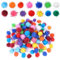 Jeffdad 100 Stück Bunte Pompons zum Basteln, Glitzer Pompons, Filzkugeln, Mini Pompons, Flauschige Plüsch Bälle, 2cm, für DIY Kreative Handwerk, Nähen, Dekorationen, Bunt, 2cm/0.79inch(Stil A)