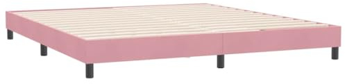 vidaXL Giroletto Senza Materasso Rosa 180x220 cm Velluto, mobili Camera da Letto, Letto Matrimoniale, Letto Imbottito, Rete Letto, Letto in Velluto