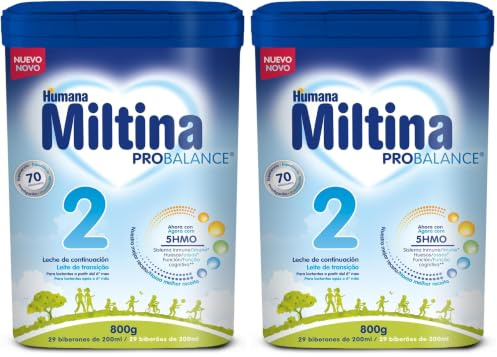 Humana Miltina Probalance 2 Leche Infantil con Hmo (Componente en Leche Materna), Fórmula de Continuación Para Bebés 6-2 Meses, Original, 800 Gramos (Paquete de 2)